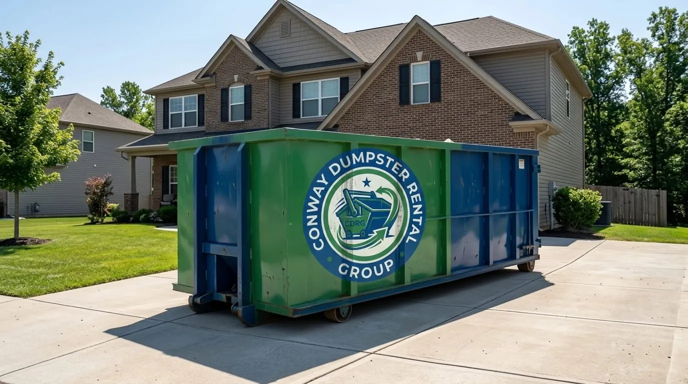 Dumpster rental in Beebe, AR Roll-off dumpster rental delivered to a Beebe, AR property by Conway Dumpster Rental Group